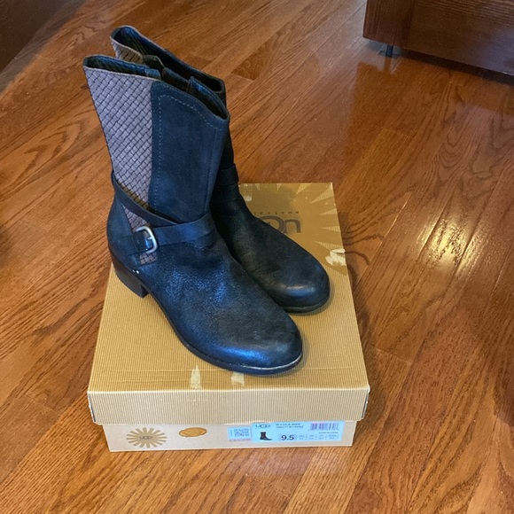 UGG Leather Boots Black and Brown EUC Women’s 9.5 or 9 1/2 Lula Mae - Picture 13 of 13